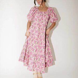 ZOCO Floral Puff Sleeve Dress Daymaker Dress Maxi Secret Garden Floral size XL